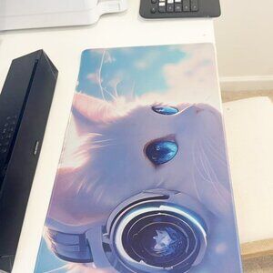 Cat Pattern Long Mouse Pad Anti-Slip Gaming Desk Mat